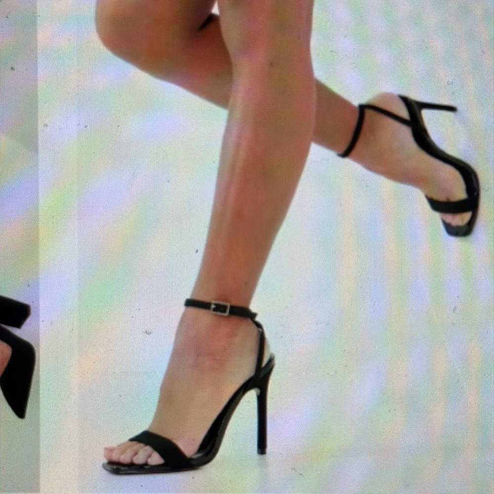 ASOS barely there heeled sandals in black